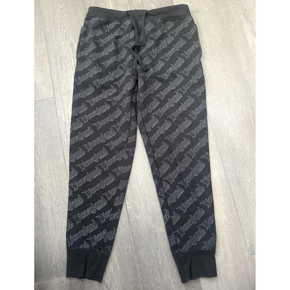 Disney Parks‎ Sweatpants Mens Medium Black Disneyland Resort Logo Joggers